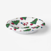 Festlicher Urlaub Weihnachtsmann & Bäume Papiersch Pappteller (Gewinkelt)