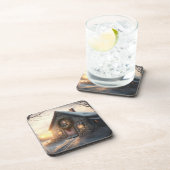 Festlicher Urlaub / Weihnachtsstall Untersetzer (Rechte Seite)