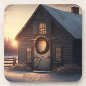 Festlicher Urlaub / Weihnachtsstall Untersetzer (Vorderseite)