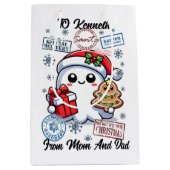 Festlicher Urlaubssack mit Niedlichem Geist Mittlere Geschenktüte (Vorderseite)