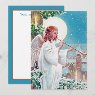 festlicher vintage Weihnachtsengel fügt Gefühl hin Mitteilungskarte