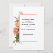 Festlicher Vintager Erntedank Türkei Abendessen Feiertagskarte (Rückseite)