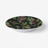 Festlicher Vintager Stil - Holly-Black Hintergrund Pappteller (Gewinkelt)