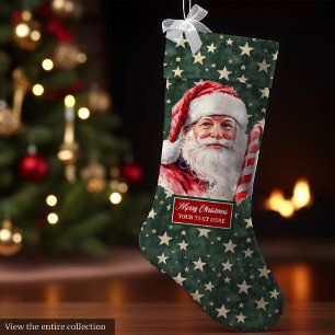 Festlicher Vintager Weihnachtsmann Weihnachten Str Großer Weihnachtsstrumpf