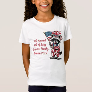 Festlicher Waschbär zum 4. Juli Familientreffen T-Shirt