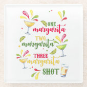 Festlicher Watercolor Margarita Platz Glasuntersetzer (Vorderseite)