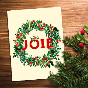 Festlicher Weihnachts-Beerenkranz Freude Postkarte