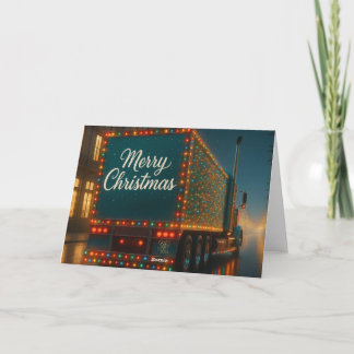  Festlicher Weihnachts-LKW mit Lichtern Dankeskarte