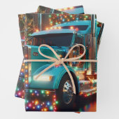 Festlicher Weihnachts-LKW mit Lichtern Geschenkpapier Set (Beispiel)