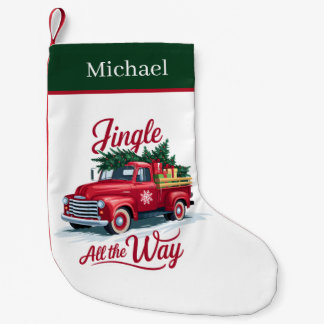 Festlicher Weihnachts-LKW Name hinzufügen Kleiner Weihnachtsstrumpf