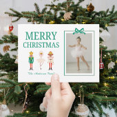 Festlicher Weihnachts-Nussknacker-Foto-Ballerina Feiertagskarte