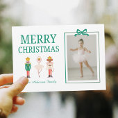 Festlicher Weihnachts-Nussknacker-Foto-Ballerina Feiertagskarte