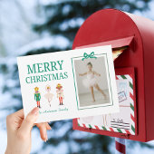 Festlicher Weihnachts-Nussknacker-Foto-Ballerina Feiertagskarte