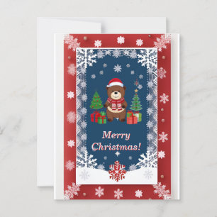 Festlicher Weihnachts-Schnee-Rahmen Postkarte