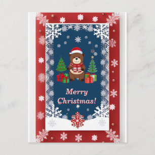 Festlicher Weihnachts-Schnee-Rahmen Postkarte