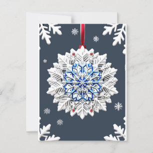 Festlicher Weihnachts-Schneerahmen Postkarte