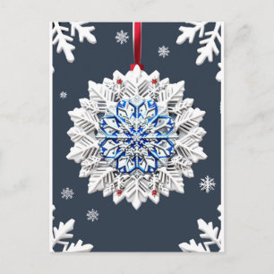 Festlicher Weihnachts-Schneerahmen Postkarte