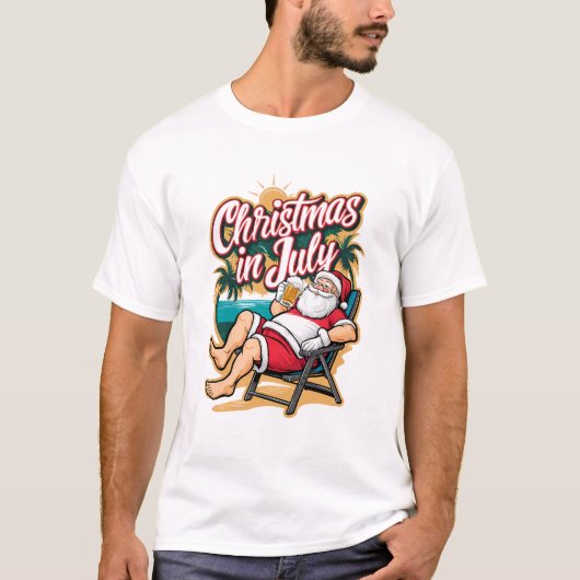 Festlicher Weihnachtsbär im Juli T-Shirt (Vorderseite)