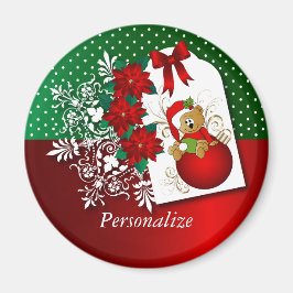 Festlicher Weihnachtsbär Magnet