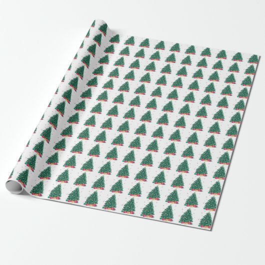 Festlicher Weihnachtsbaum & Geschenke Geschenkpapier (Ungerollt)