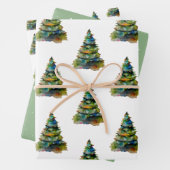 Festlicher Weihnachtsbaum Geschenkpapier Set (Beispiel)