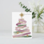 Festlicher Weihnachtsbaum-Gruß Postkarte (Stehend Vorderseite)