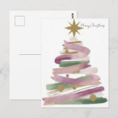 Festlicher Weihnachtsbaum-Gruß Postkarte (Vorne/Hinten)
