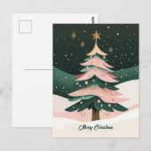 Festlicher Weihnachtsbaum-Gruß Postkarte (Vorne/Hinten)