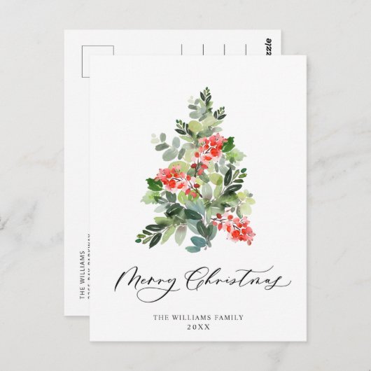 Festlicher Weihnachtsbaum Grußurlaub Postkarte (Vorne/Hinten)