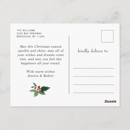 Festlicher Weihnachtsbaum Grußurlaub Postkarte (Rückseite)