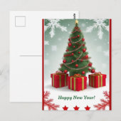 Festlicher Weihnachtsbaum im SchneeWinter Postkarte (Vorne/Hinten)