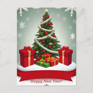 Festlicher Weihnachtsbaum im SchneeWinter Postkarte