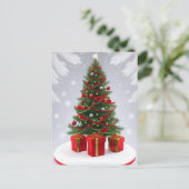 Festlicher Weihnachtsbaum im SchneeWinter Postkarte (Stehend Vorderseite)