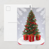 Festlicher Weihnachtsbaum im SchneeWinter Postkarte (Vorne/Hinten)