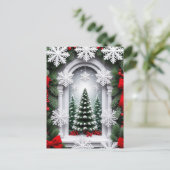 Festlicher Weihnachtsbaum im SchneeWinter Postkarte (Stehend Vorderseite)