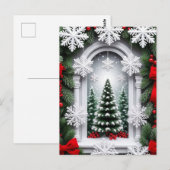 Festlicher Weihnachtsbaum im SchneeWinter Postkarte (Vorne/Hinten)