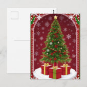 Festlicher Weihnachtsbaum im SchneeWinter Postkarte (Vorne/Hinten)