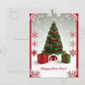 Festlicher Weihnachtsbaum im SchneeWinter Postkarte (Vorne/Hinten)
