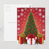Festlicher Weihnachtsbaum im SchneeWinter Postkarte (Vorne/Hinten)