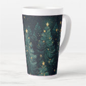 Festlicher Weihnachtsbaum mit gemütlichem Winterde Milchtasse (Rechte Ecke)