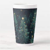 Festlicher Weihnachtsbaum mit gemütlichem Winterde Milchtasse (Vorderseite)
