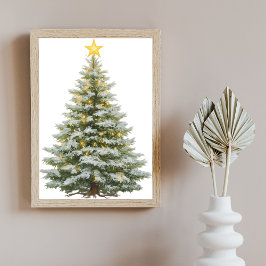 Festlicher Weihnachtsbaum Poster – Wandkunst