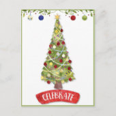 Festlicher Weihnachtsbaum Postkarte (Vorderseite)