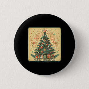 Festlicher Weihnachtsbaum präsentiert Niedlichen V Button