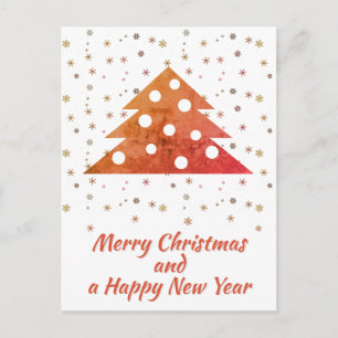Festlicher Weihnachtsbaum-Schneeflocken Schrift Feiertagspostkarte