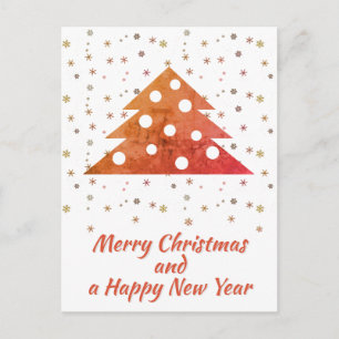 Festlicher Weihnachtsbaum-Schneeflocken Schrift Feiertagspostkarte