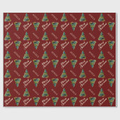 Festlicher Weihnachtsbaum Wasserfarbe Roter Feiert Geschenkpapier (Flach)