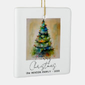 Festlicher Weihnachtsbaum Wasserfarbe Zeichnend kü Keramikornament (Rechts)