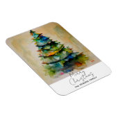 Festlicher Weihnachtsbaum Wasserfarben Kunst-Urlau Magnet (Rechte Seite)