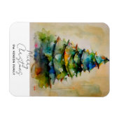 Festlicher Weihnachtsbaum Wasserfarben Kunst-Urlau Magnet (Horizontal)